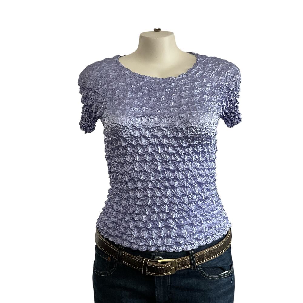 Vintage F.C. Lavender Popcorn Blouse: One Size Fits Most